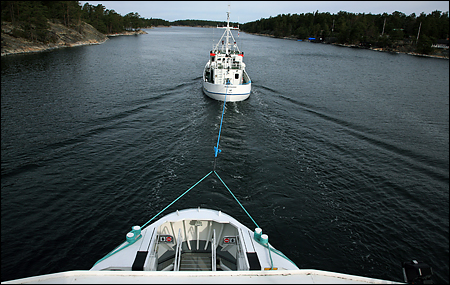 Passage genom Säcksundet.