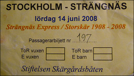 Biljetten för jubileumsresan.