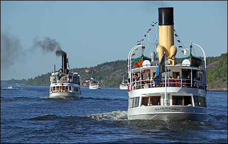Mariefred, Norrskär, Storskär och Blidösund i Halvkakssundet.