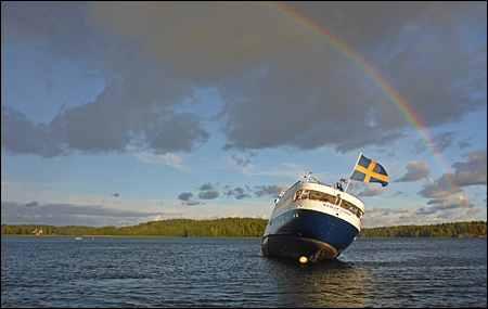 Blue Charm på grund vid Gåsvik, Överbyfjärden.