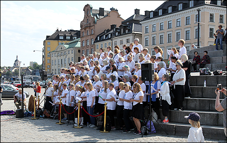 Underhållning av Kör för Alla under ledning av Caroline af Ugglas.