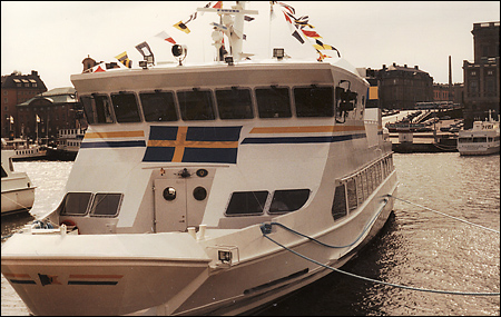 Väddö vid Strömkajen, Stockholm inför dopet.
