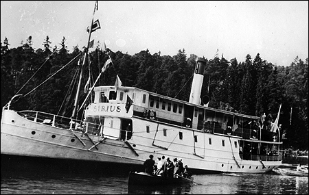 Sirius grundstött i Igelstaviken, Södertälje 1935-06-23