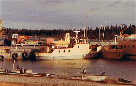 Färja 63/70 i Byviken, Holmön 1984