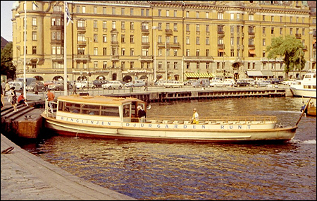 Sjöbuss 5 vid Nybroplan, Stockholm 1967-07