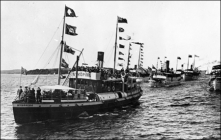 Nyk�ping p� Saltsj�n, Stockholm vid HKH Margarethas ankomst till Stockholm 1905-07-09