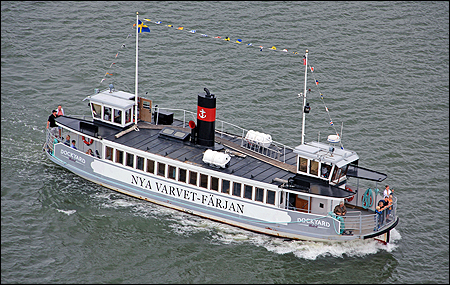 Djurgården 7 som Nya Varvet-Färjan på Göta älv, Göteborg 2021-08-13